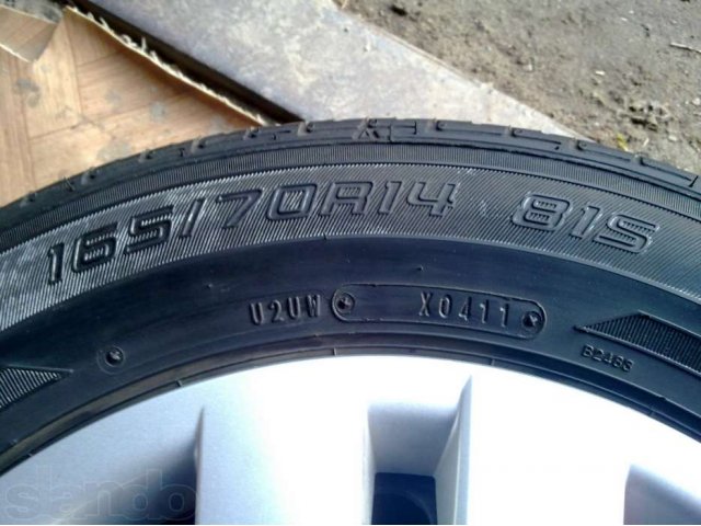 Продам комплект летних колес на штамповке(4х100) 165/70R14.,б/п по РФ в городе Хабаровск, фото 7, Шины, диски и колёса