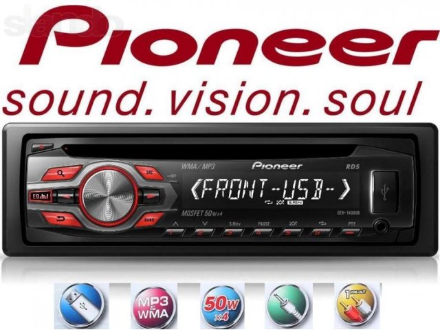 Новая USB/ MP3/ CD магнитола Pioneer DEH-1400UB в городе Санкт-Петербург, фото 5, Ленинградская область