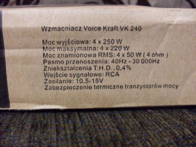 Усилитель автомобильный 4-кан-ый Voice Kraft VK240 новый гар-я дост-ка в городе Калининград, фото 5, Калининградская область