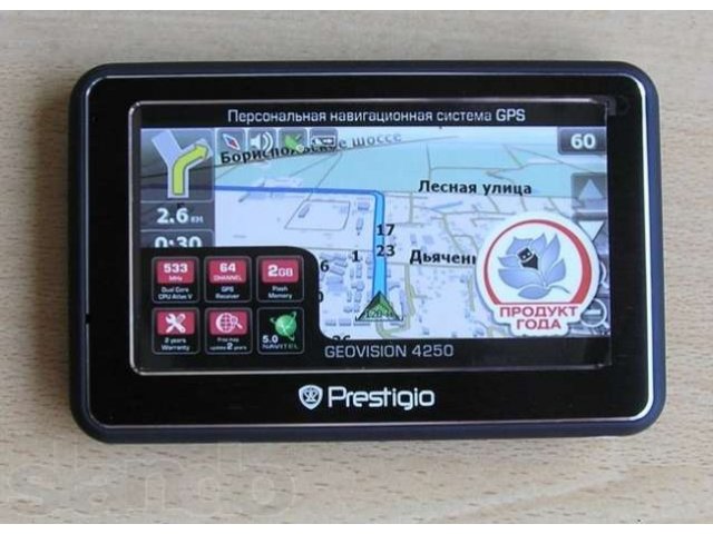 4.3 GPS Навигатор Prestigio GeoVision 4250 в городе Новосибирск, фото 2, Новосибирская область