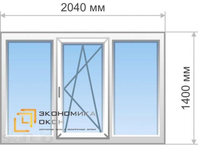 Трехстворчатое окно по заводской цене в городе Нижний Новгород, фото 1, стоимость: 13 990 руб.