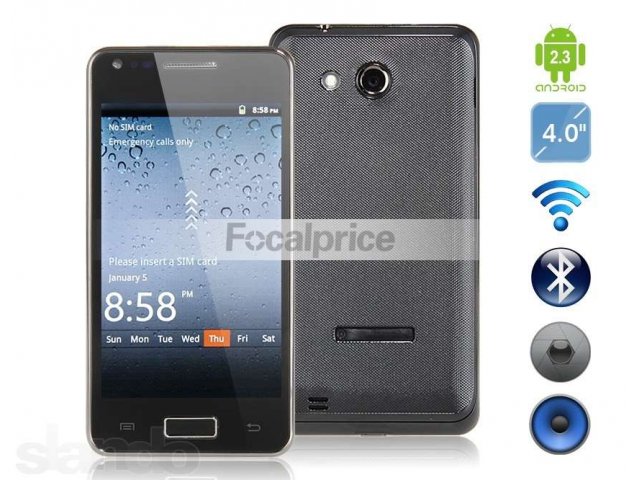 I90 4.0 Capacitive Touch Screen MTK6513 Android 2.3.6 Smartphone в городе Анапа, фото 2, стоимость: 5 000 руб.