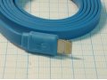 USB Data Cable Apple Lightning 8-pin iPhone 5 длина 1 метр плоский син в городе Владимир, фото 1, Владимирская область