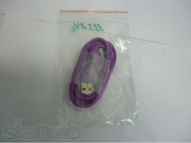USB Data Cable Apple iPhone фиолетовый (техпак) в городе Владимир, фото 1, Data-кабели