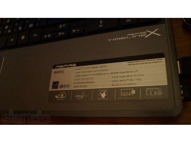 Acer Aspire 5820TG TimelineX в городе Пятигорск, фото 4, Ноутбуки