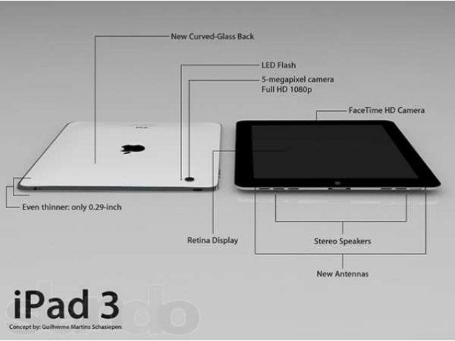 Планшетный компьютер Apple IPAD3 16-64Gb Wi-Fi+4G новый дост-ка гар-я в городе Калининград, фото 2, Калининградская область