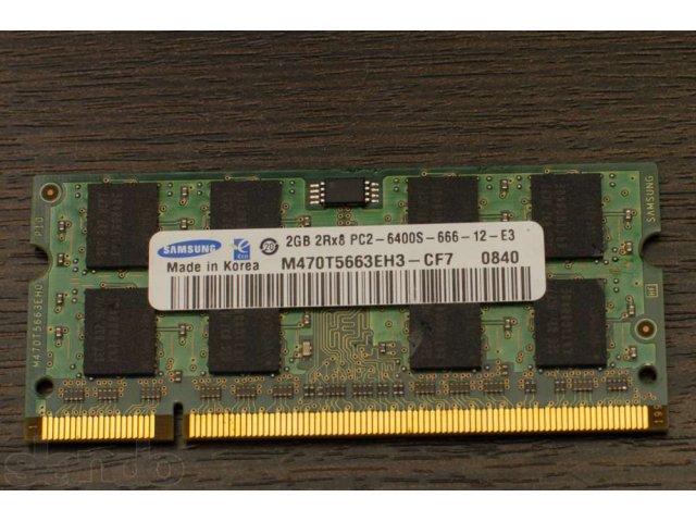 Samsung 2GB DDR2 для ноутбука в городе Мурманск, фото 1, стоимость: 900 руб.