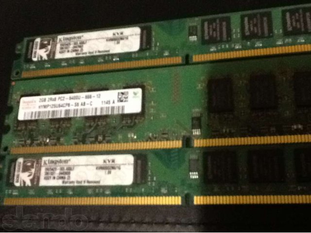 Модули памяти Kingston Kvr800D2N6/1G DDR2 1GB DIMM (2шт); в городе Киров, фото 1, стоимость: 500 руб.