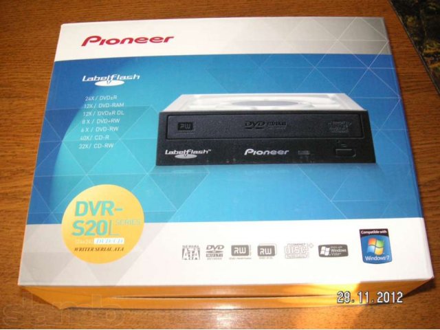 Новый в коробке пишущий SATA DVD-RW Pioneer DVR-S20LBK в городе Москва, фото 1, Московская область