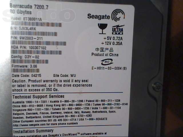 Продам жесткий диск Seagate Barracuda 7200.7 в городе Смоленск, фото 1, Жесткие диски (HDD и SSD)