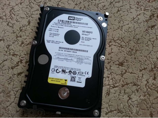 HDD 74 Gb SATA150 Western Digital Raptor WD740ADFD в городе Ярославль, фото 1, Жесткие диски (HDD и SSD)