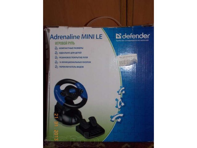 Руль игровой для ПК Defender adrenaline mini в городе Иркутск, фото 3, Клавиатуры, мыши, игровые манипуляторы