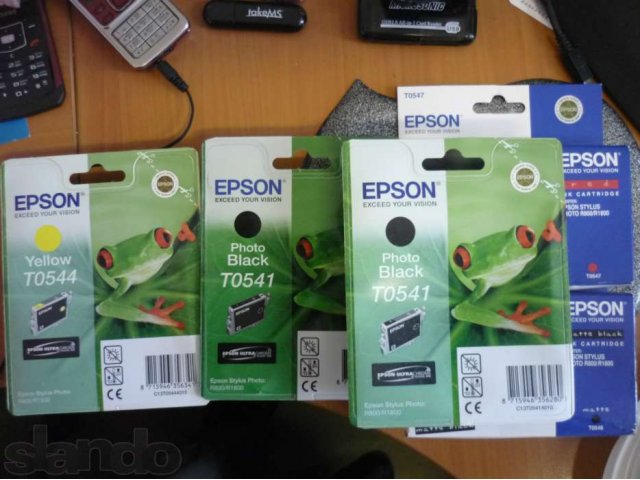 Продам 5 оригинальных катриджа для EPSON R800 в городе Псков, фото 1, стоимость: 2 500 руб.