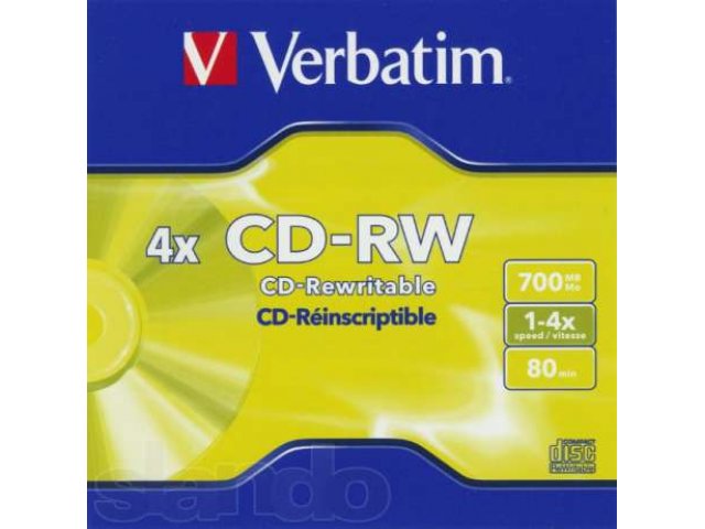 Диски перезаписываемые Verbatim CD-RW, новые в городе Москва, фото 1, стоимость: 10 руб.