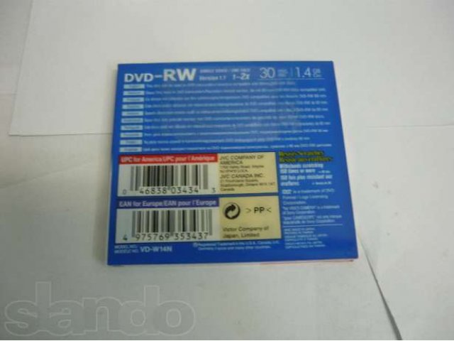 DVD - RW 8см Slim JVC VD-W14N 1.4Gb 30мин в городе Владимир, фото 2, Владимирская область