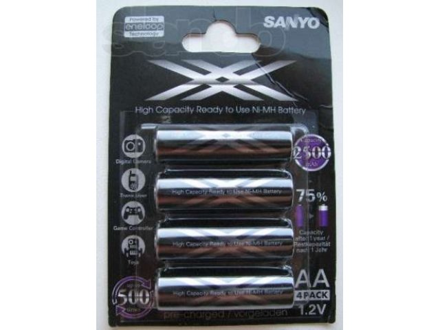 Аккумуляторы Sanyo Eneloop XX 2500 mAh в городе Уфа, фото 1, стоимость: 650 руб.