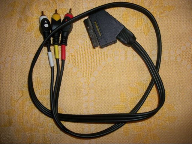 Кабель 3RCA- SCART. 1 метр, покрытие Gold/ в городе Новосибирск, фото 1, стоимость: 50 руб.