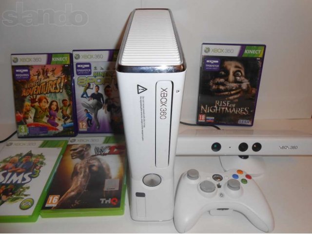 Xbox 360 Special Edition 4 Гб с Kinect + 5дисков(экономия  11 000 р.) в городе Салават, фото 1, Игровые приставки