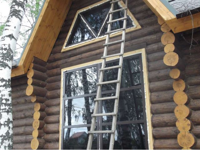 Установка деревянных окон в дома из оцилиндрованного бревна и евробрус в городе Йошкар-Ола, фото 2, Марий Эл