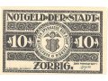 Банкнота - нотгельд г. Цёрбиг (Германия) 10 пфеннигов 1921 г. в городе Орёл, фото 1, Орловская область