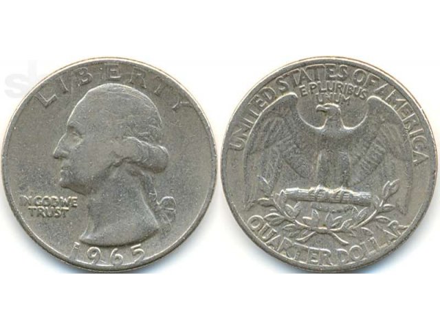 1965 quarter dollar в городе Белгород, фото 1, стоимость: 40 000 руб.