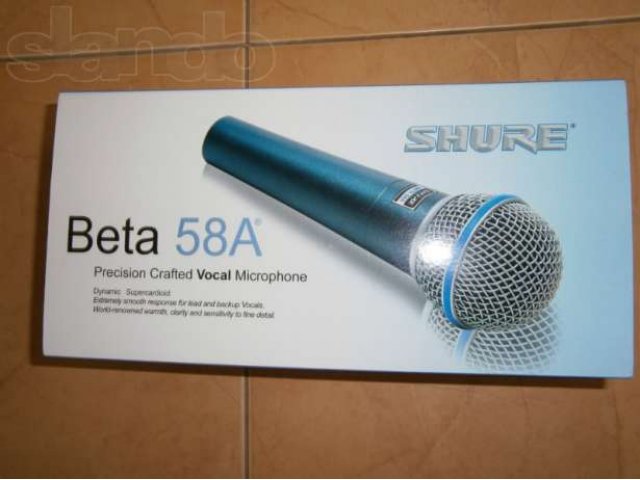 Микрофон вокальный Shure Beta 58A в городе Ростов-на-Дону, фото 2, стоимость: 1 500 руб.