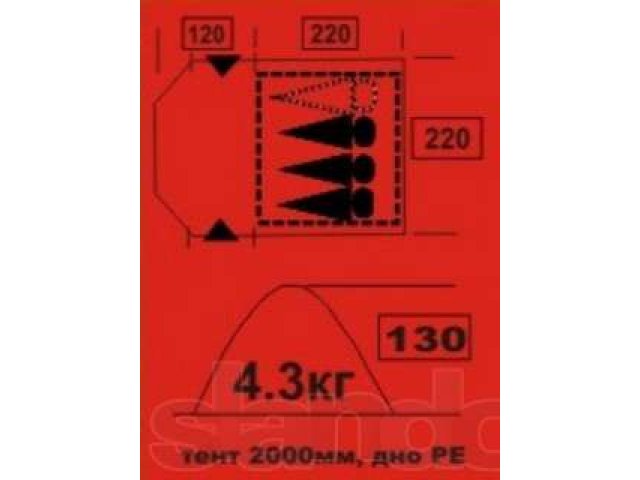 Палатка 3-4 места, 2 слоя. Водонепроницаемая. Качество ! Nevada 3 в городе Красноярск, фото 2, Красноярский край