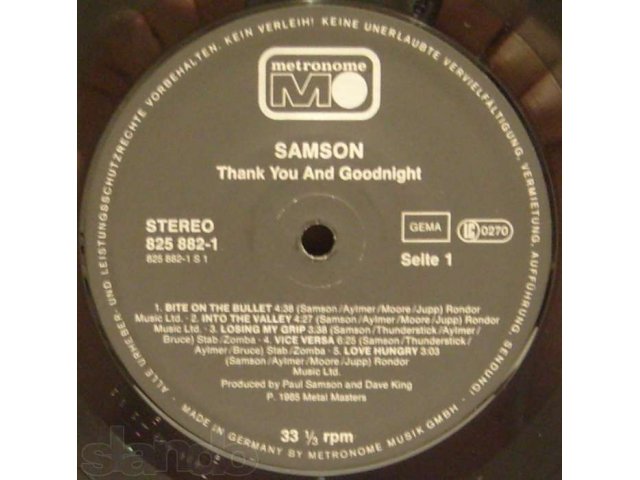 Пластинку Samson -  Thankyou and Goodnight  в городе Озерск, фото 2, Музыка