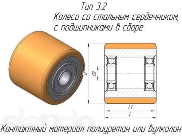 Ролик с подшипником чертеж