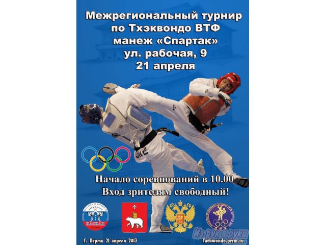 Межрегиональный Турнир  по Тхэквондо в городе Пермь, фото 1, стоимость: 0 руб.