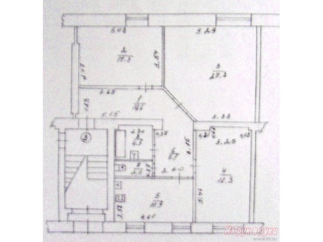 3-комн.  квартира,  Разина,  14а,  1/2,  площадь:  общая 100 кв. м.,  жилая 63 кв. м.,  кухня 11.3 кв. м.,  с/у раздельный,  городской телефон в городе Павловский Посад, фото 1, Московская область