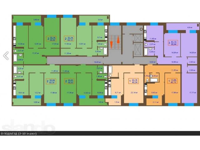 1-к квартира, 46 м², 4/10 эт. Маяковского 45 в городе Пермь, фото 2, Новостройки