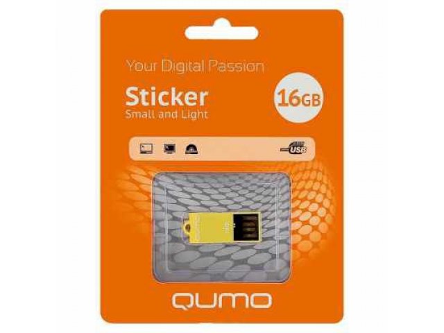 Флеш-карта Qumo Sticker 16GB Orange в городе Челябинск, фото 1, стоимость: 590 руб.