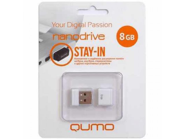 Флеш-карта Qumo Nano 8GB White в городе Челябинск, фото 1, стоимость: 490 руб.