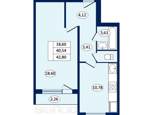 Продам 1 квартиру в Кальтино в городе Санкт-Петербург, фото 6, стоимость: 2 568 000 руб.