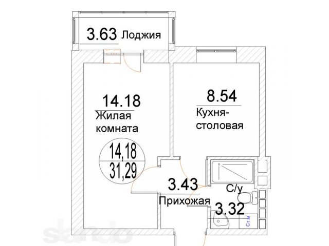 Продается однокомнатная квартира, 31,29 кв.м. в городе Балашиха, фото 2, Новостройки