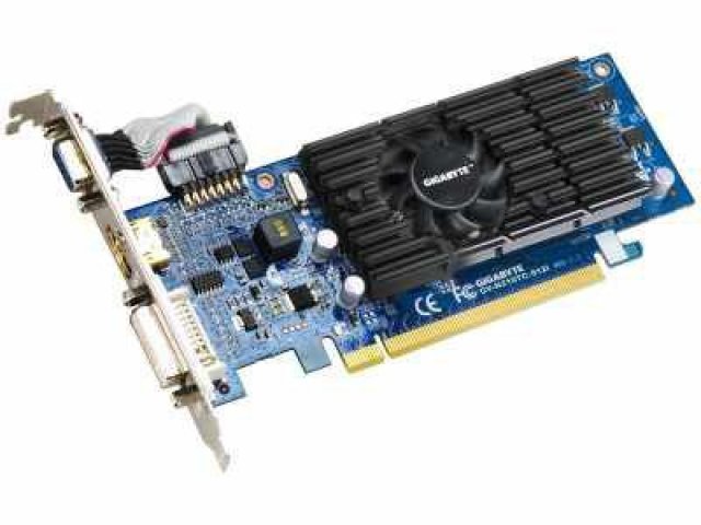 Видеокарта Gigabyte GeForce 210 590Mhz PCI-E 2.0 1024Mb 1600Mhz 64 bit DVI HDMI HDCP TurboCache в городе Челябинск, фото 1, стоимость: 1 290 руб.