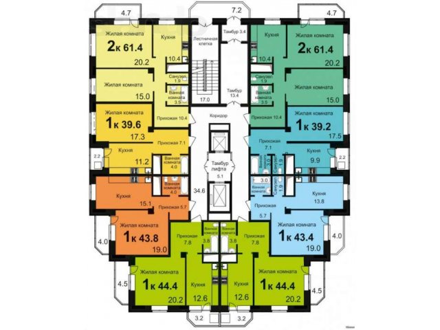 Продается 1 комн. квартира 43,8 кв. в ЖК «Два Капитана» в городе Тюмень, фото 4, стоимость: 2 190 000 руб.