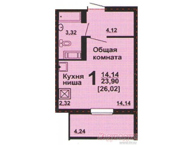 1-комн. кв.,  Вознесенская ул,  5/9 общая 26 кв. м. в городе Магнитогорск, фото 7, Новостройки