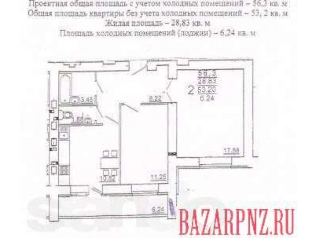 Продаю 2-х комн.квартиру ул.Ворошилова стр.1 Пензастрой в городе Пенза, фото 1, стоимость: 2 477 200 руб.