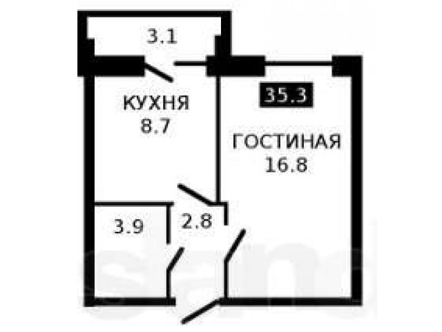 1- комнатная квартира Мк Перспективный 35м от подрядчика в городе Ставрополь, фото 1, стоимость: 950 000 руб.