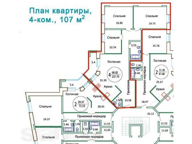 4-комнатная квартира в ЖК Салтыковка-Престиж в городе Балашиха, фото 6, Московская область