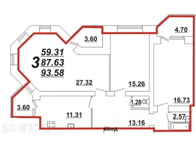 3-х комнатная ЖК МЧС на Губкина 2 пл. 93.58 кв.м в городе Казань, фото 1, стоимость: 3 340 806 руб.