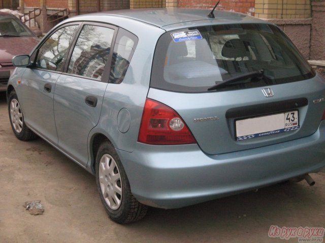 Honda Civic5D,  хэтчбек,  2001 г. в.,  пробег:  207000 км.,  механическая,  1.4 л в городе Киров, фото 6, Honda