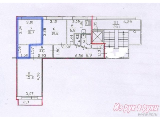 1 комн.  в 3-комнатной кв.,  улица Тельмана 32к1,  этаж 2/9,  квартира 62 кв. м.,  площадь продажи 15 кв. м. в городе Санкт-Петербург, фото 1, стоимость: 1 590 000 руб.