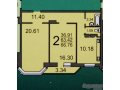 2-комн. кв.,  Батавина,  6 микрорайон,  9/18 общая 66.76 кв. м. в городе Саратов, фото 3, Новостройки