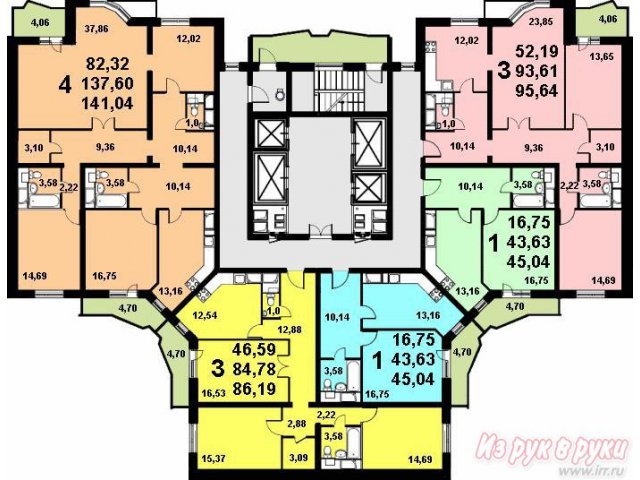 3-комн. кв.,  Нагатинская набережная,  вл28а,  16/20 общая 95.8 кв. м. в городе Москва, фото 3, Новостройки