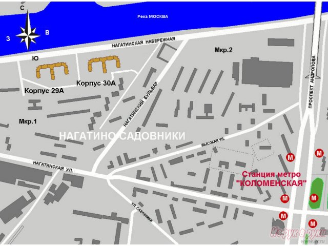 3-комн. кв.,  Нагатинская набережная,  вл28а,  16/20 общая 95.8 кв. м. в городе Москва, фото 4, Московская область