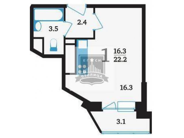 Продается 1 комн.  кварт.  на 2 этаже 16-этажного дома,  дом новостройка.  Общая площадь 24 кв. м.,  жилая 16 кв. м.,  кухни 6 кв. м.  15 мин... . в городе Королёв, фото 2, Московская область