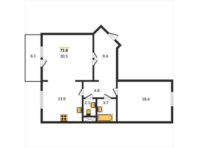 Продам квартиру 72.80 кв. м.  СПб.,  Калининский р-н. в городе Санкт-Петербург, фото 4, Ленинградская область